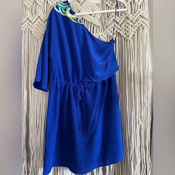 Trina Turk Blue One-Shoulder Cocktail Dress – Size 8 – NWT - Picture 1 of 5